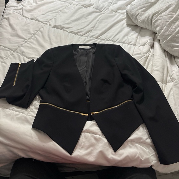Calvin Klein Black Blazer with Gold Accents - Picture 2 of 8